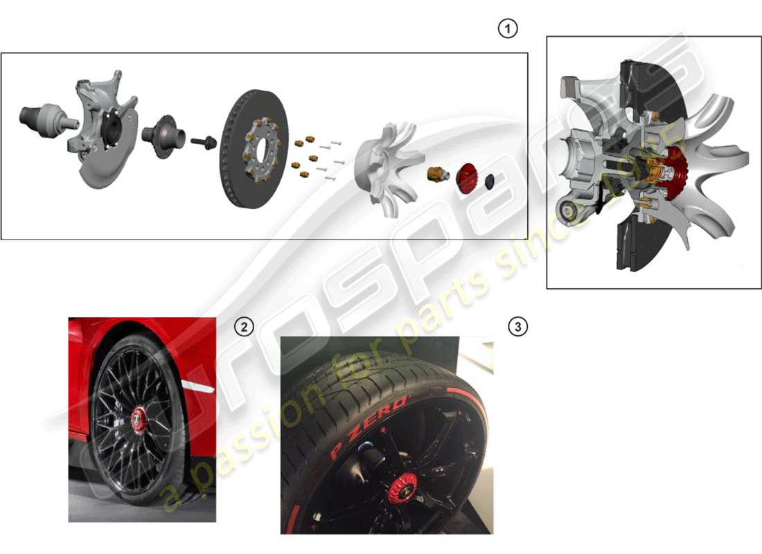 a part diagram from the lamborghini aventador accessories parts catalogue
