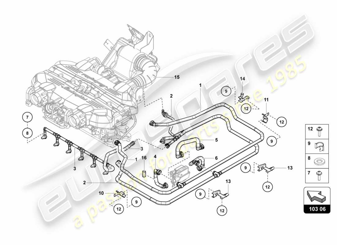a part diagram from the lamborghini aventador lp700-4 parts catalogue