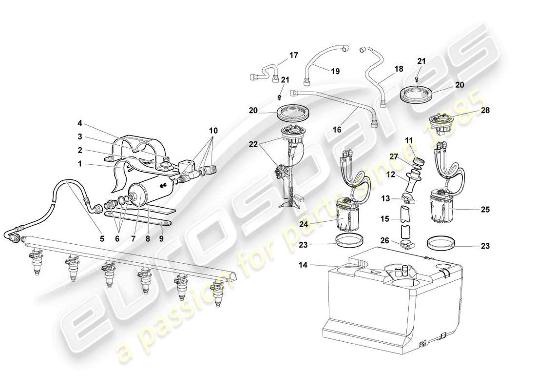 a part diagram from the lamborghini murcielago coupe (2006) parts catalogue