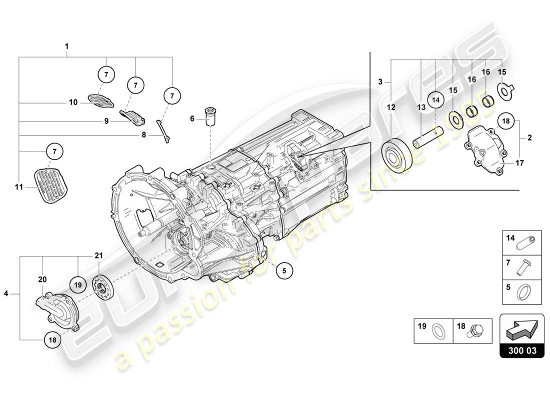 lamborghini 2014 (lp720-4 coupe 50) outer components for gearbox part diagram