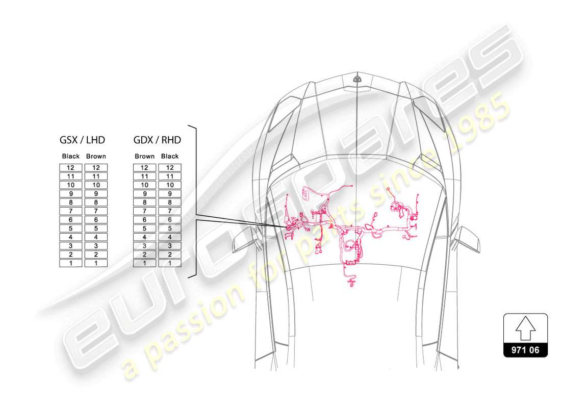 a part diagram from the lamborghini lp750-4 sv coupe (2017) parts catalogue