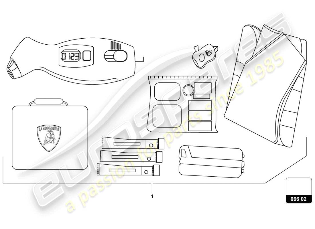 a part diagram from the lamborghini urus (accessories) parts catalogue