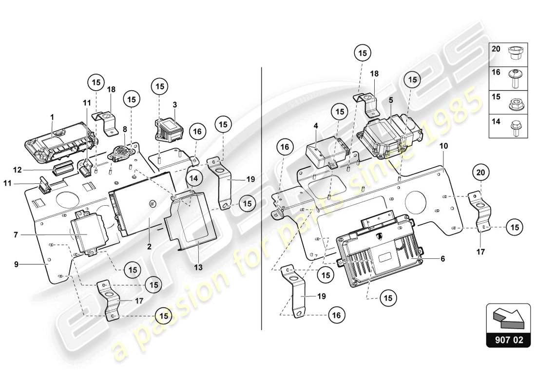 a part diagram from the lamborghini aventador lp720-4 parts catalogue