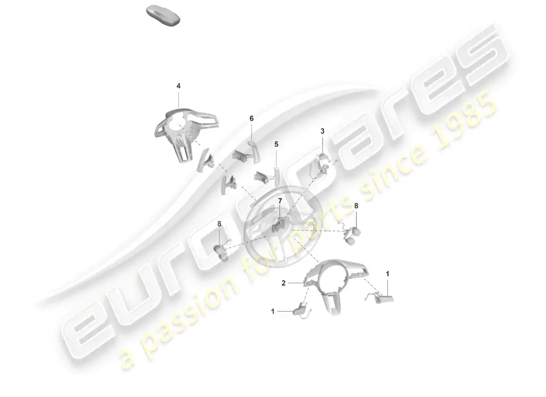 porsche 2025 (992-2 gt3/rs/st) accessories steering wheel gt3 rs parts diagram