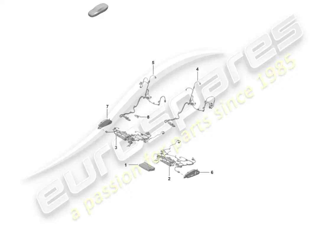 porsche 2022 (992-1 gt3/rs/st) electrics sports seat plus for models with electrically adjustable 18-way seats parts diagram