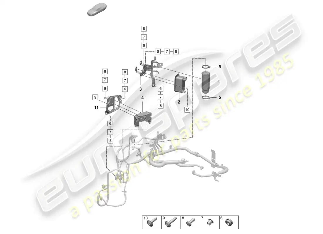 porsche 2025 (taycan 9j1-2) air conditioning refrigerant line part diagram