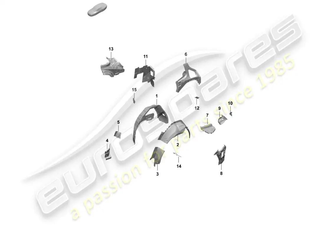 porsche 2025 (taycan 9j1-2) side panel, inner rear wheel housing part diagram