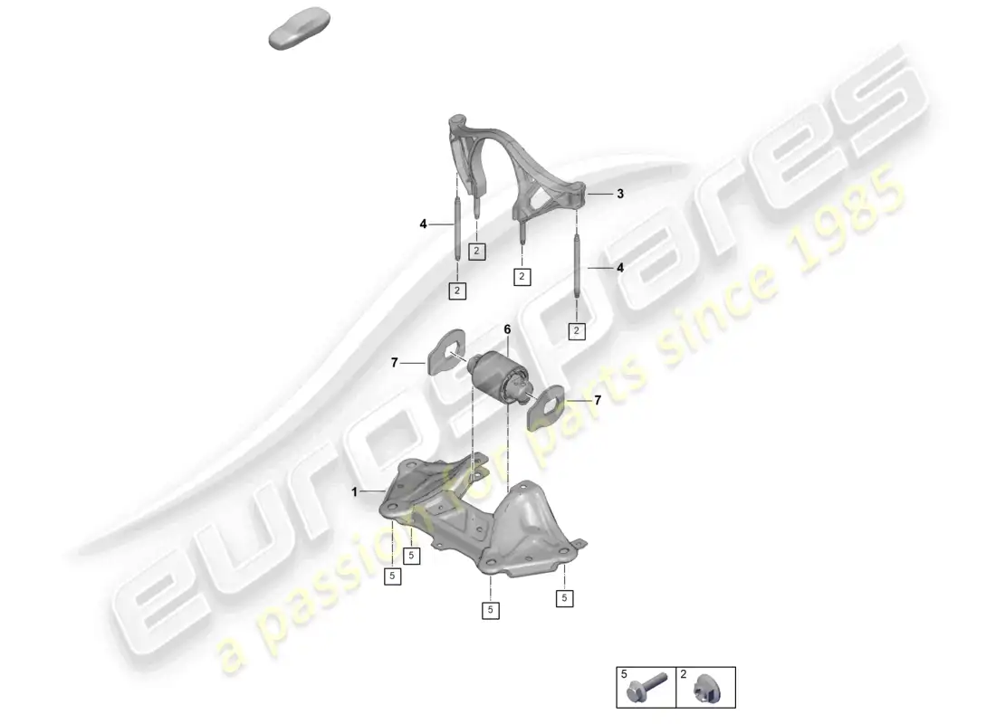 porsche 2024 (992-2 gt3/rs/st) mounting parts for engine and transmission part diagram