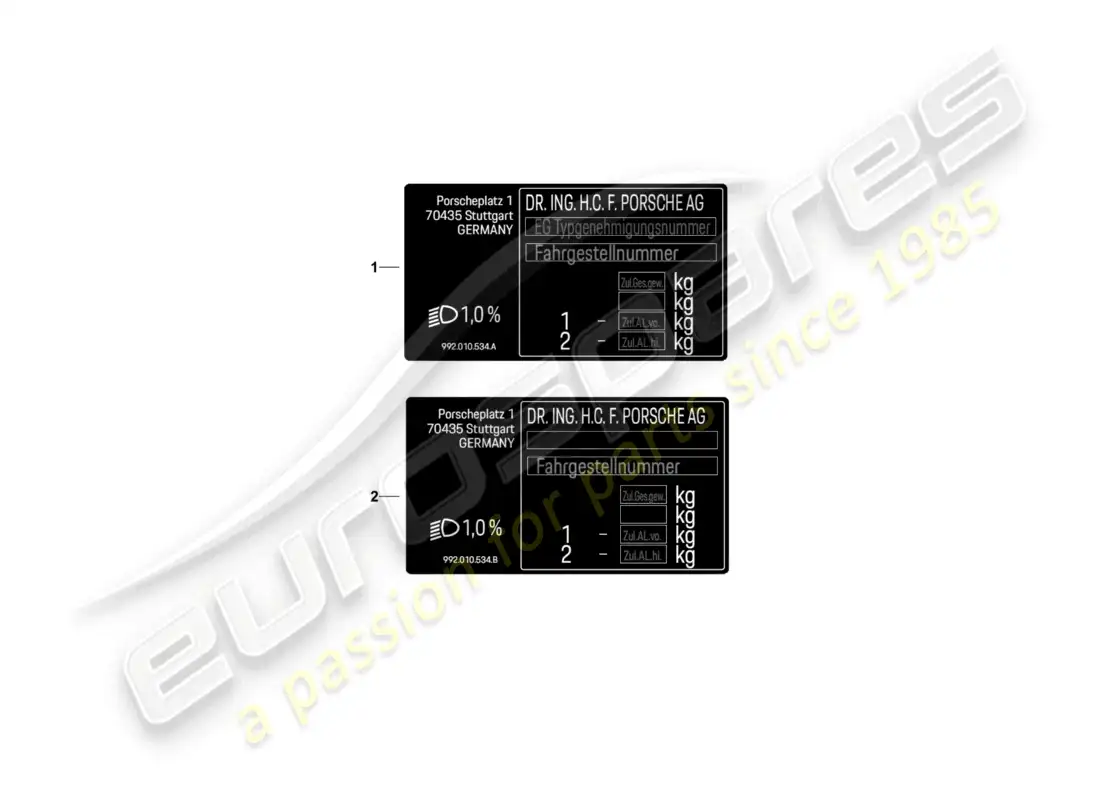 porsche 2026 (992-2 gt3/rs/st) data tag d - mj 2022>> parts diagram