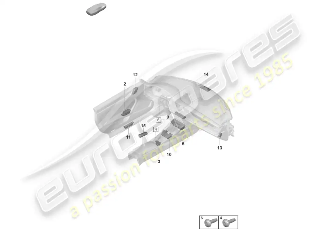 porsche 2023 (992-1 gt3/rs/st) switch socket parts diagram