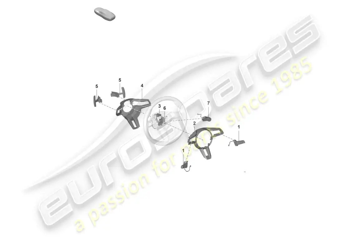 porsche 2025 (992-2 gt3/rs/st) accessories steering wheel parts diagram
