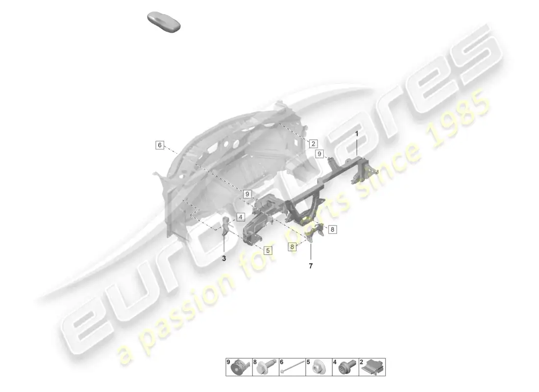 porsche 2026 (992-2 gt3/rs/st) dashboard bracket parts diagram