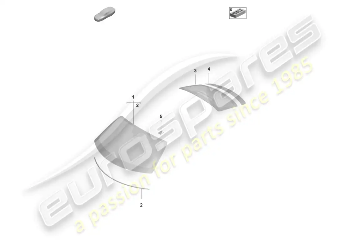 porsche 2020 (taycan 9j1-1) windscreen rear window parts diagram