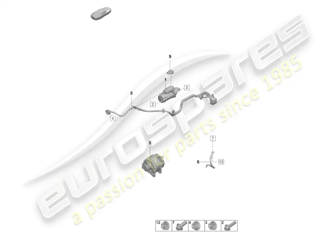 porsche 2022 (992-1 gt3/rs/st) starter alternator parts diagram