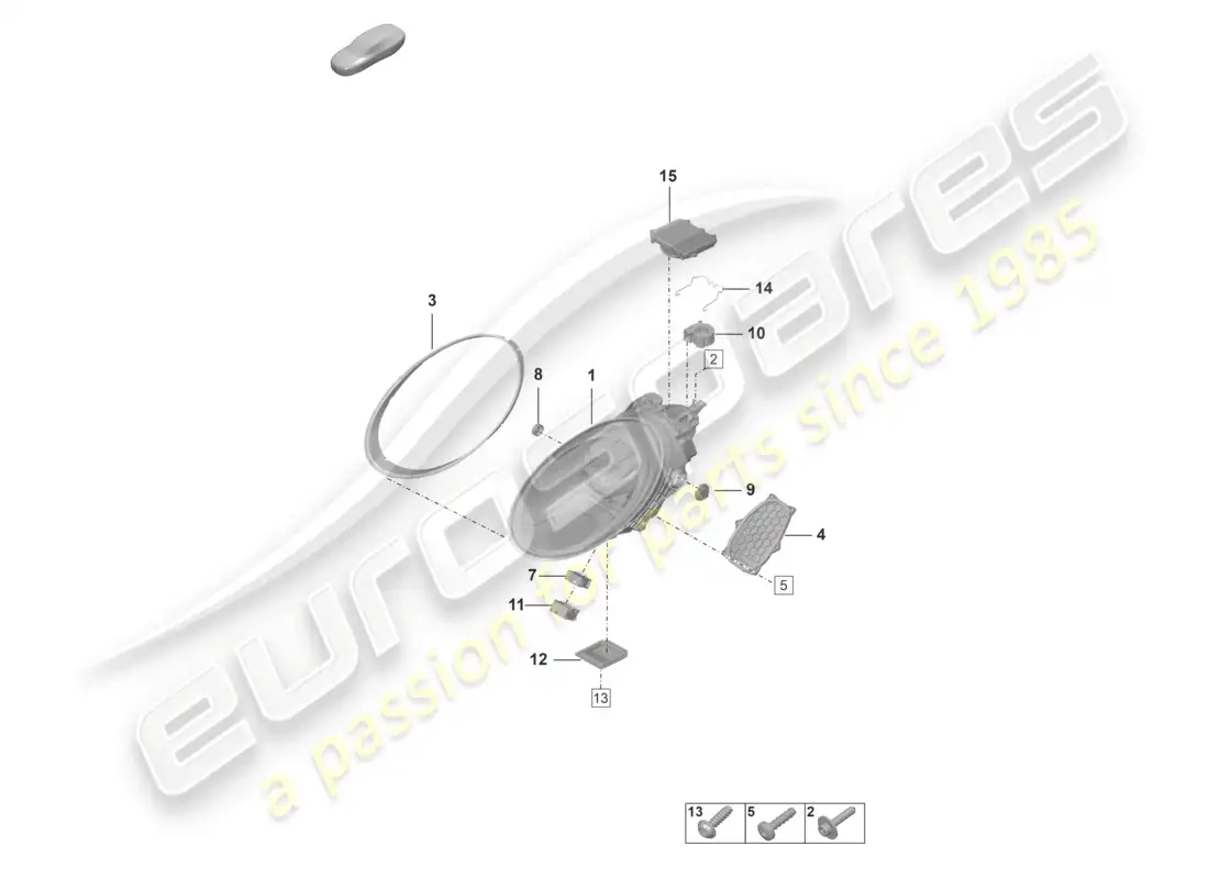 porsche 2022 (992-1 gt3/rs/st) led headlight with matrix beam parts diagram