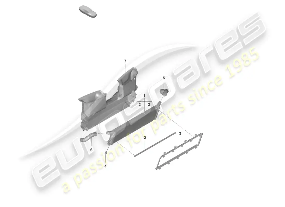 porsche 2022 (992-1 gt3/rs/st) cooler for coolant front center for vehicles with additional coolant radiator parts diagram
