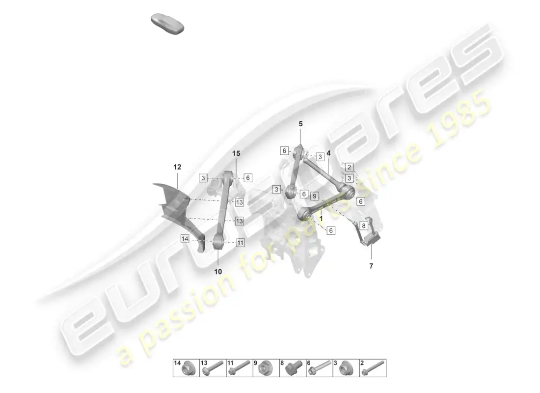 porsche 2023 (992-1 gt3/rs/st) wishbone rear axle parts diagram