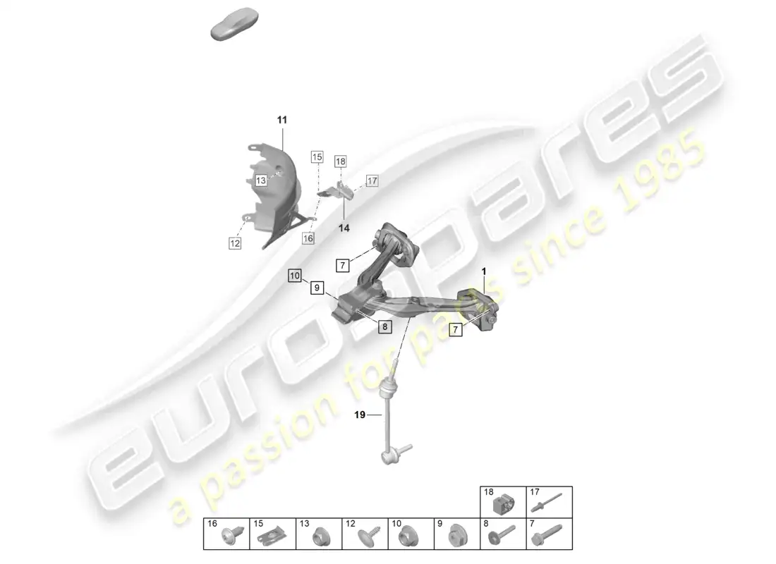 porsche 2022 (992-1 gt3/rs/st) wishbone upper parts diagram