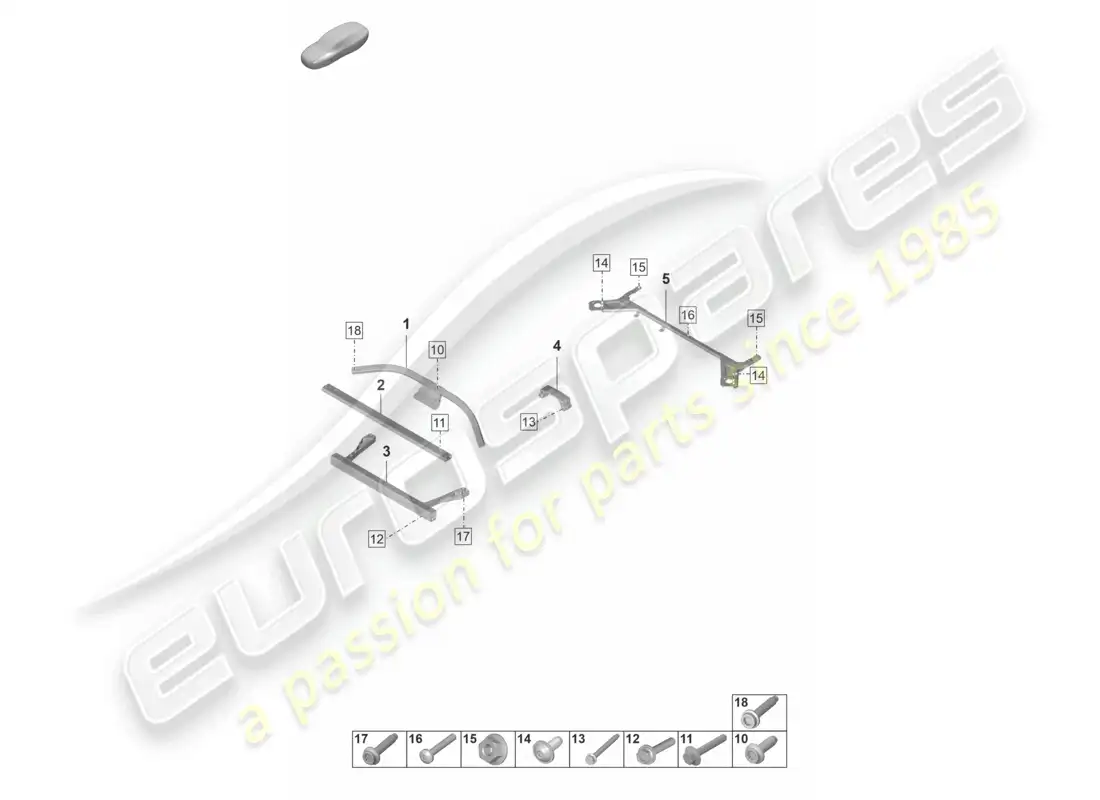 porsche 2022 (taycan 9j1-1) dome strut front and rear reinforcement parts diagram