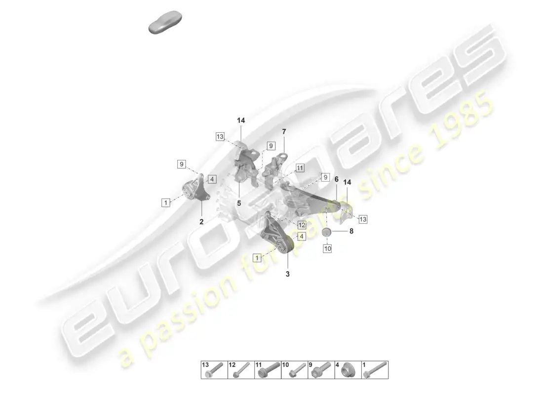 porsche 2022 (taycan 9j1-1) engine lifting tackle front axle parts diagram