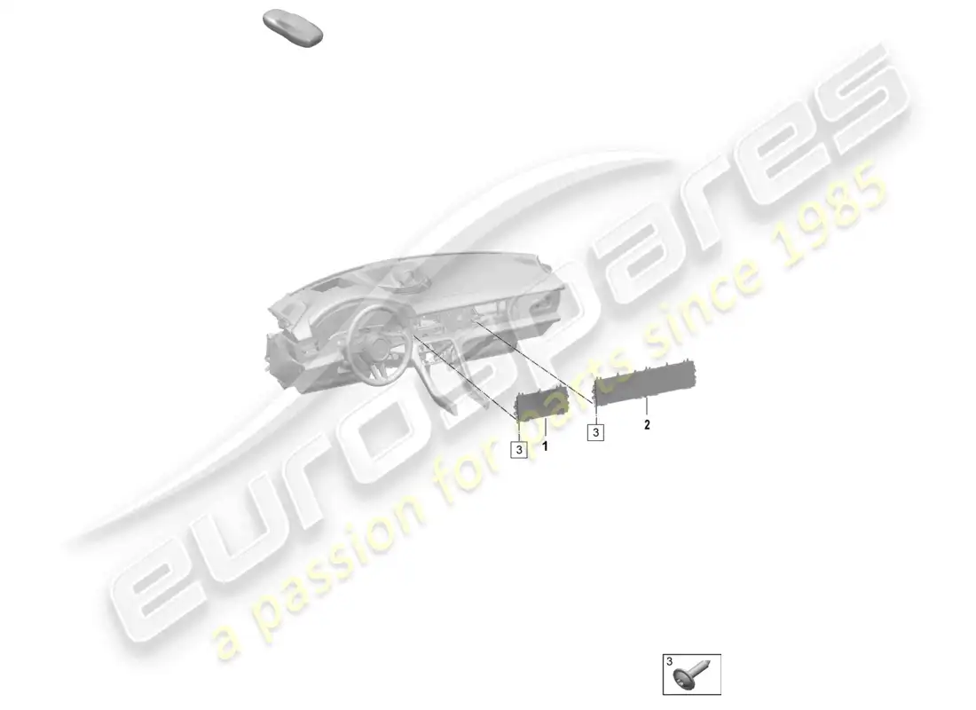 porsche 2026 (taycan 9j1-2) display unit and control panel with touchscreen parts diagram