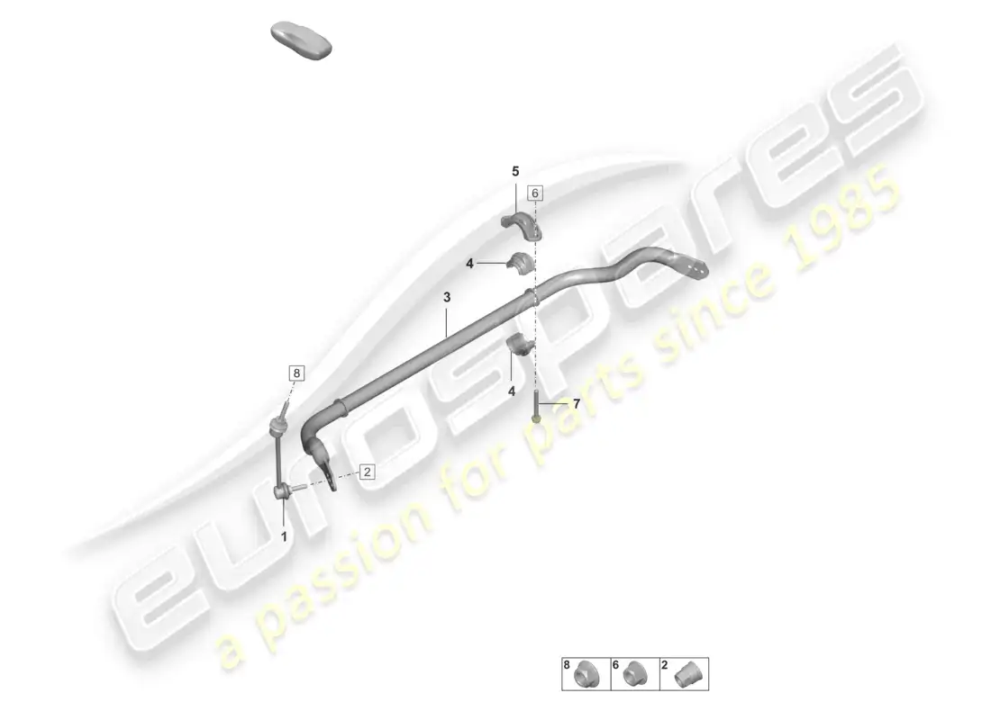 porsche 2023 (992-1 gt3/rs/st) anti-roll bar coupling rod parts diagram
