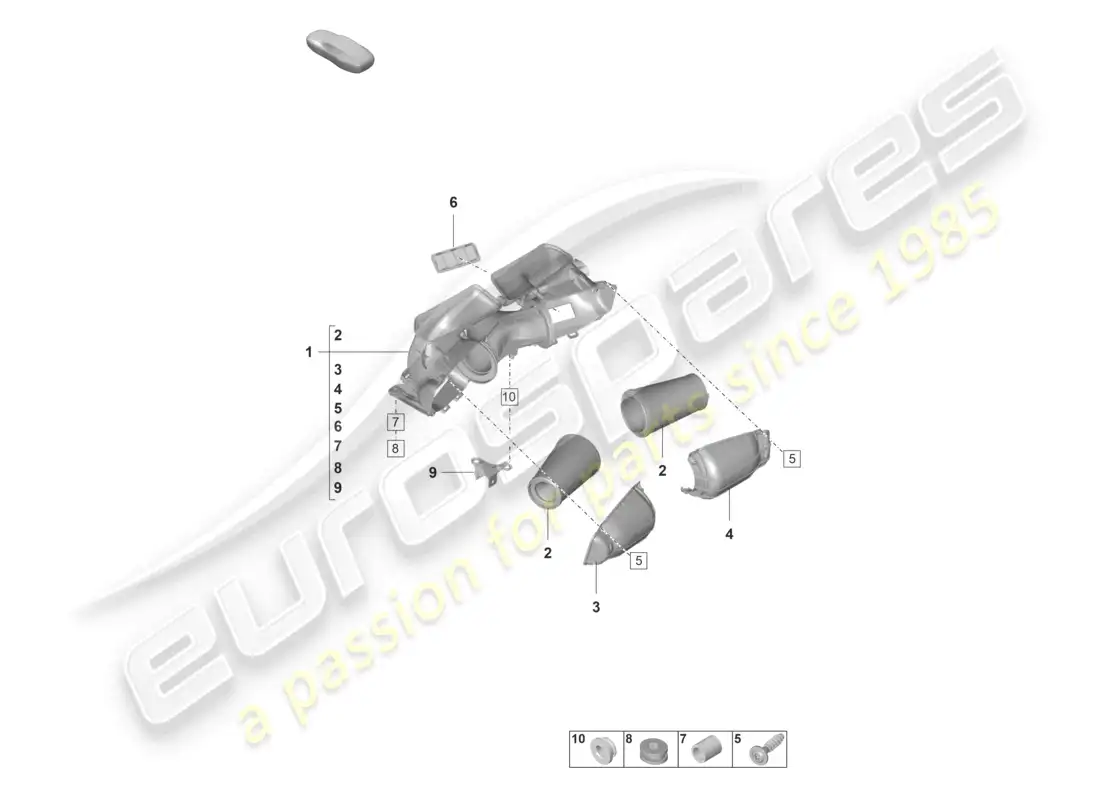 porsche 2023 (992-1 gt3/rs/st) air filter parts diagram