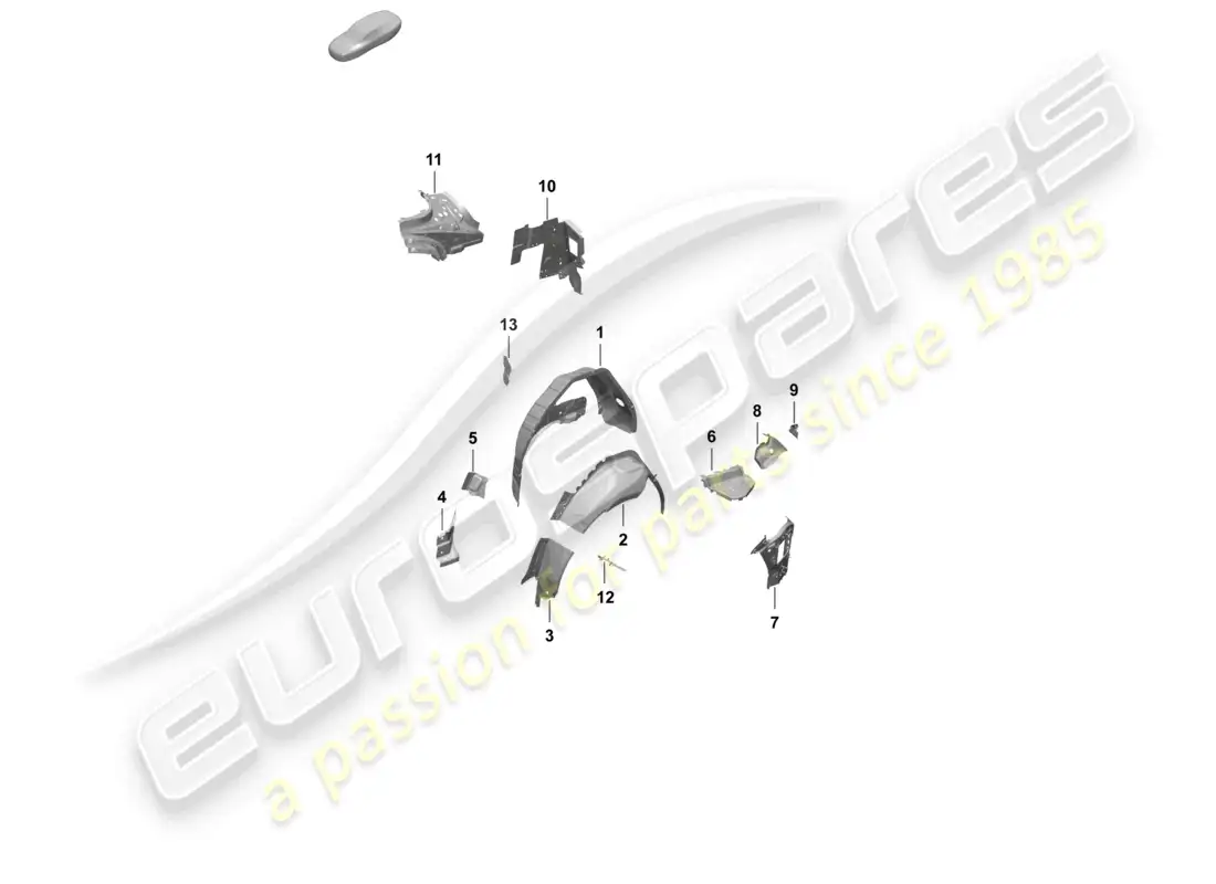 porsche 2025 (taycan 9j1-2) side panel, inner rear wheel housing part diagram