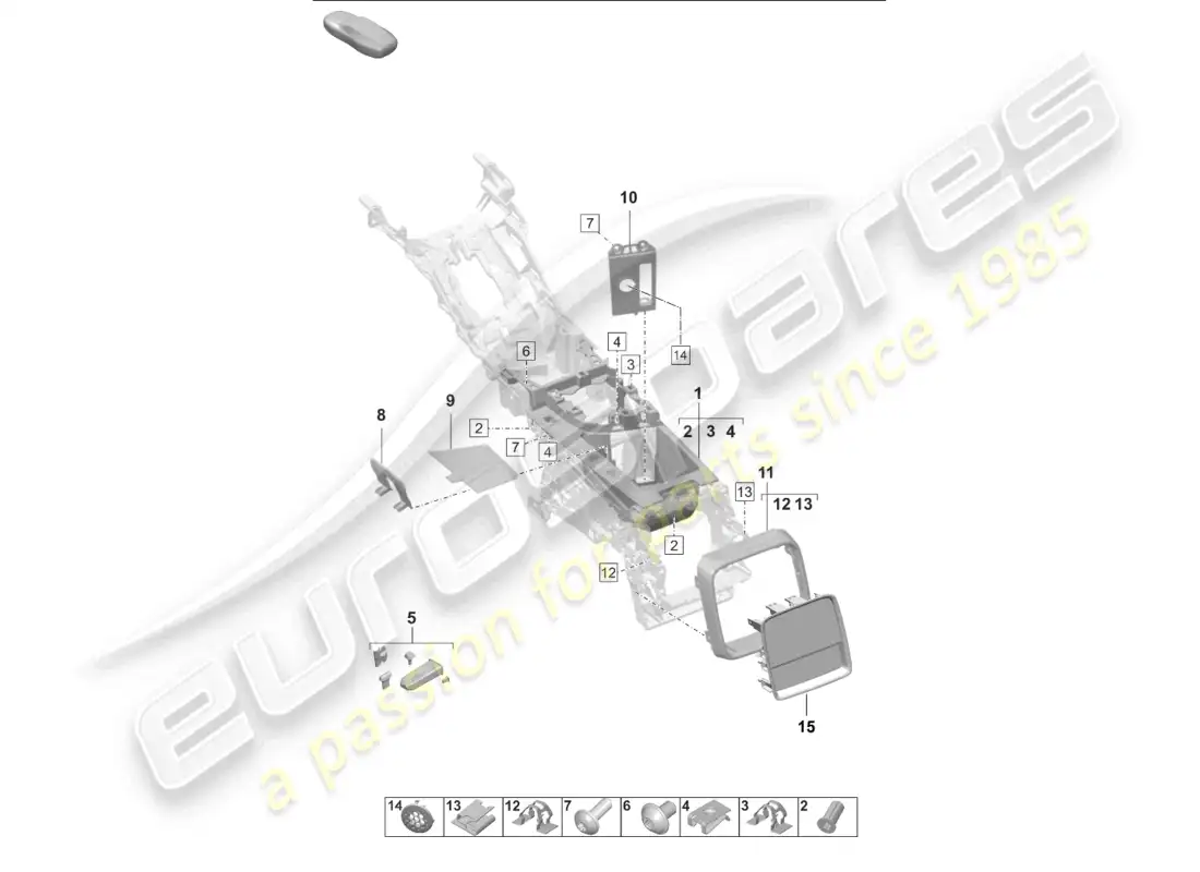 porsche 2025 (taycan 9j1-2) stowage compartment trim rear part diagram