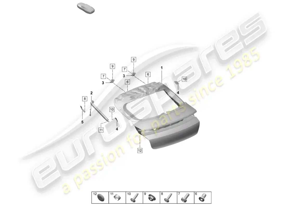 porsche 2026 (taycan 9j1-2) rear lid parts diagram