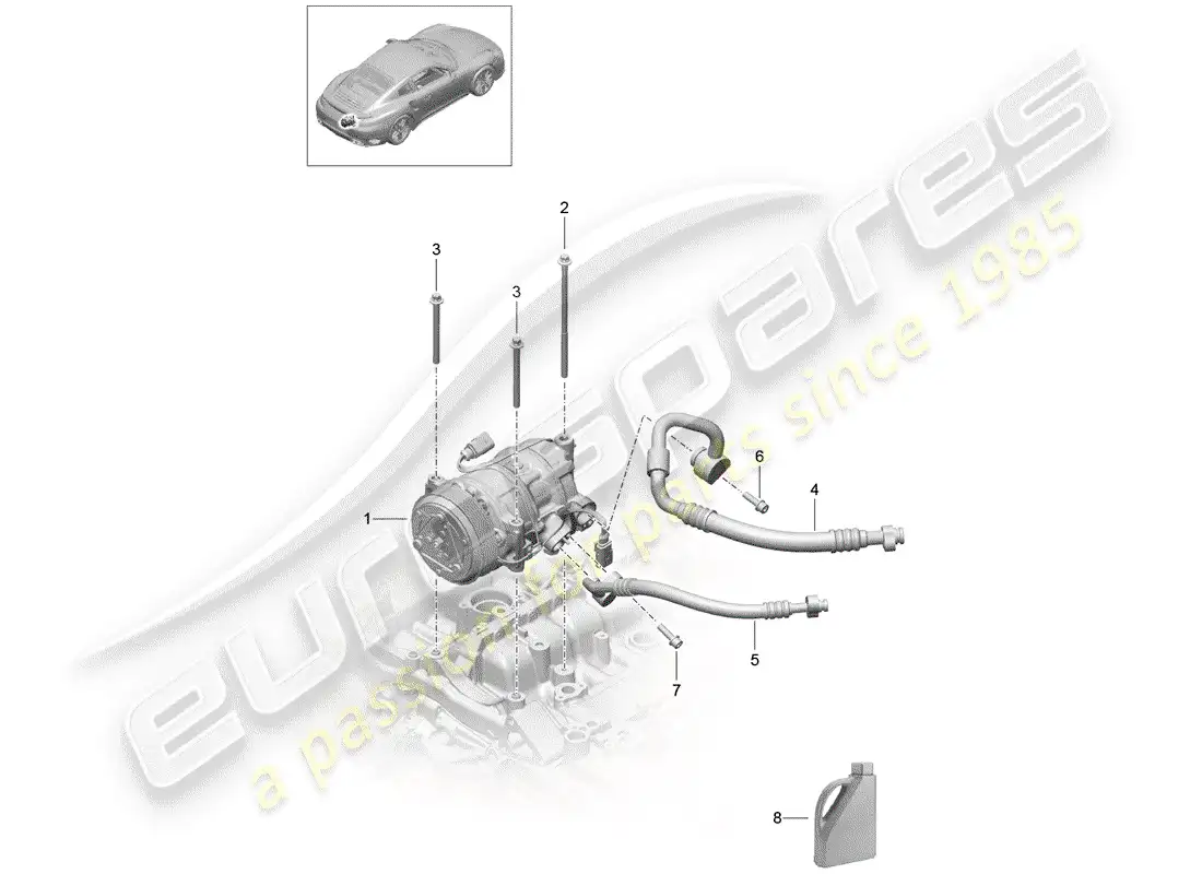 porsche 2018 (991-2 turbo) compressor parts diagram