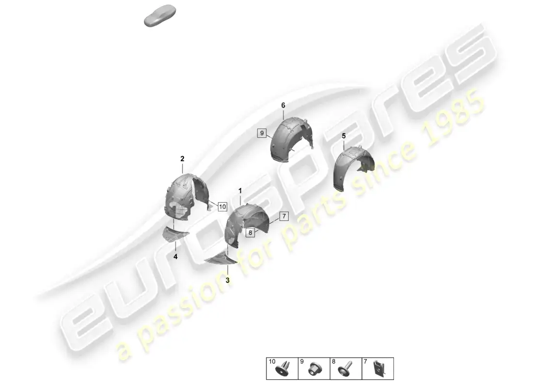porsche 2025 (taycan 9j1-2) wheel housing liner part diagram