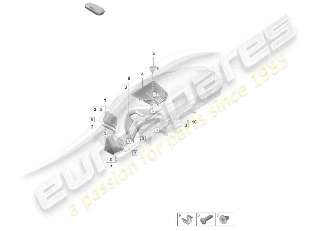 porsche 2025 (taycan 9j1-2) accessories upper instrument panel trim side part diagram