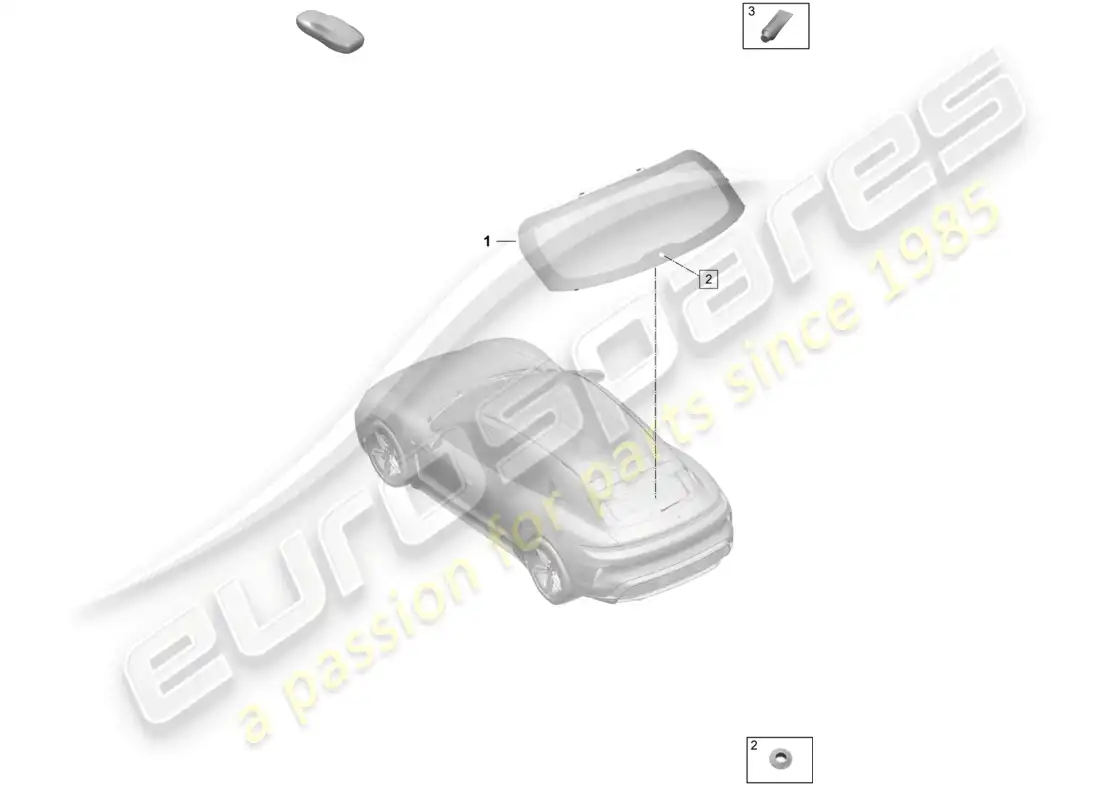 porsche 2026 (taycan 9j1-2) rear window parts diagram