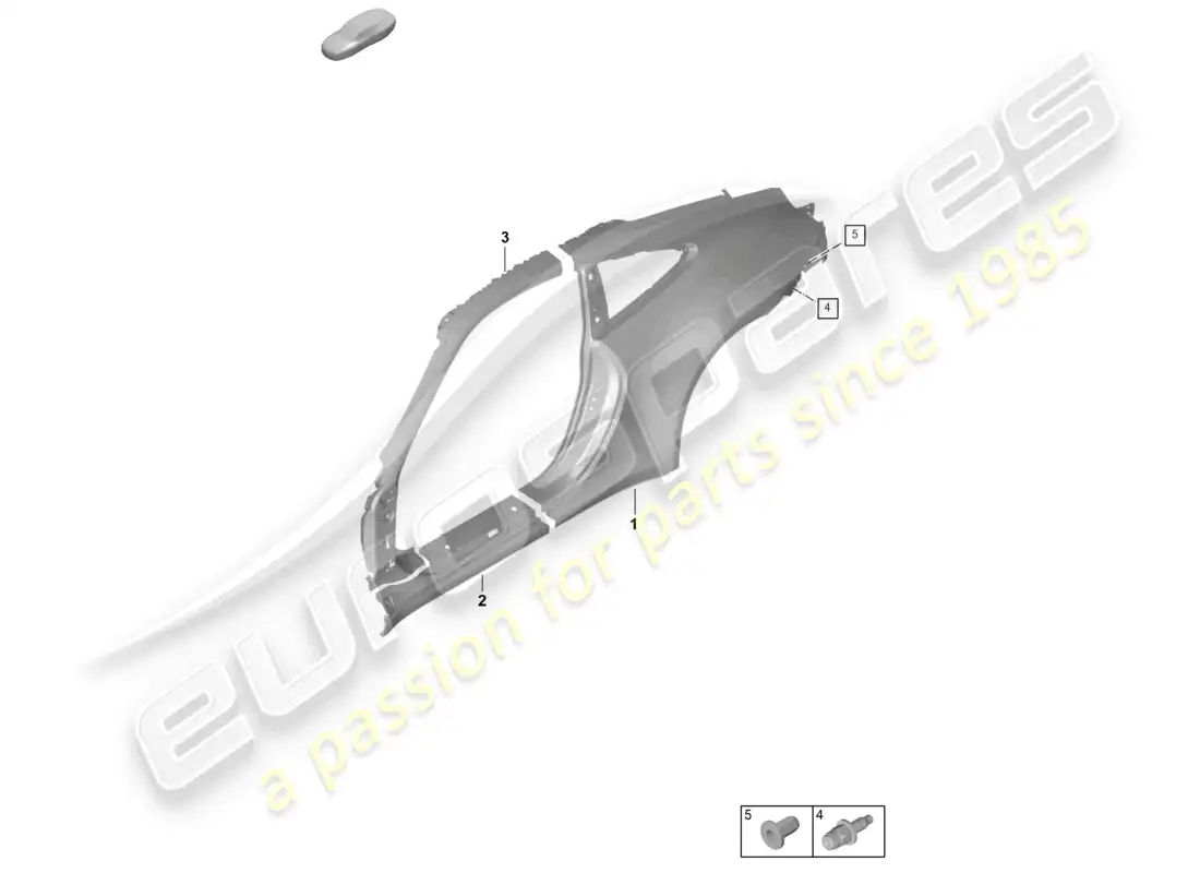 porsche 2022 (992-1 gt3/rs/st) side part outer gt3 parts diagram