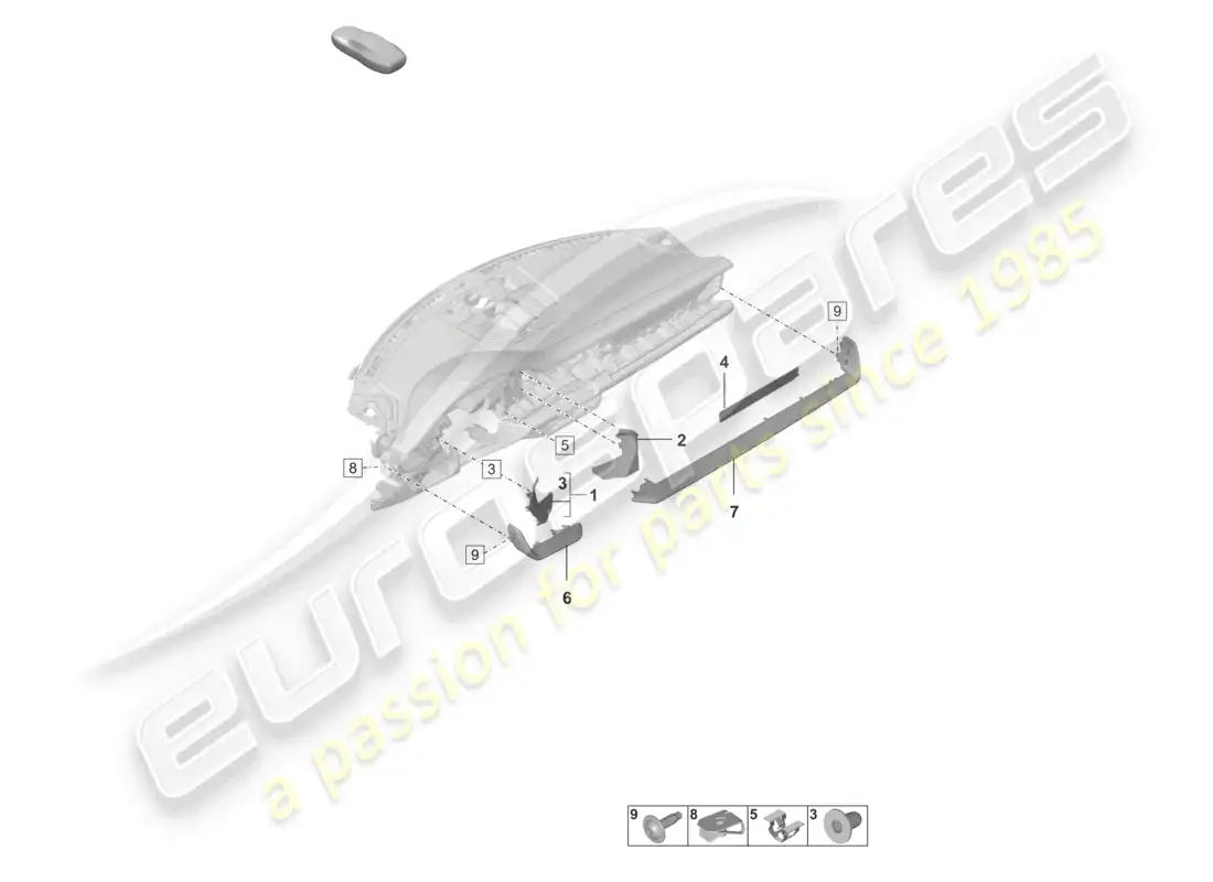 porsche 2026 (992-2 gt3/rs/st) accessories dashboard parts diagram