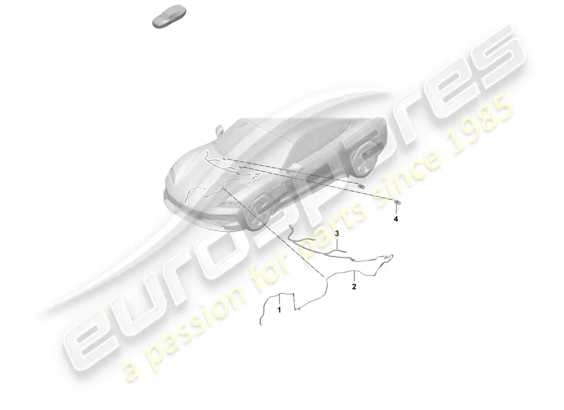 porsche 2025 (taycan 9j1-2) hose line for washer water front water jet part diagram
