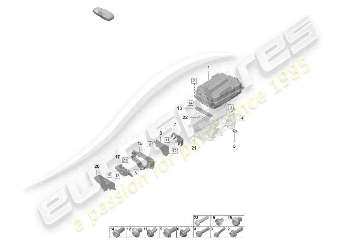 porsche 2022 (taycan 9j1-1) traction motor for elec. drive individual parts front axle parts diagram