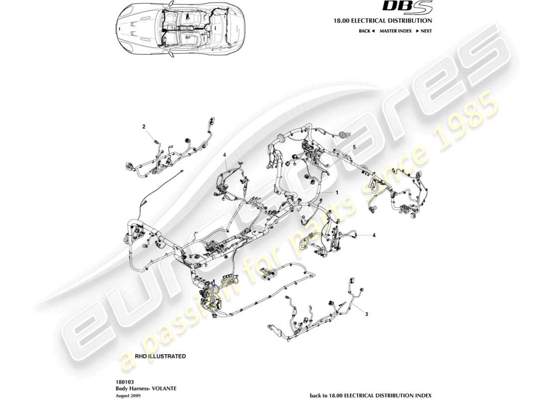 a part diagram from the aston martin dbs (2007) parts catalogue