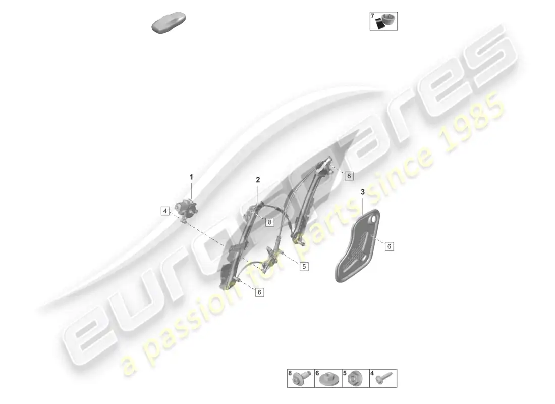 porsche 2020 (taycan 9j1-1) window regulator front parts diagram