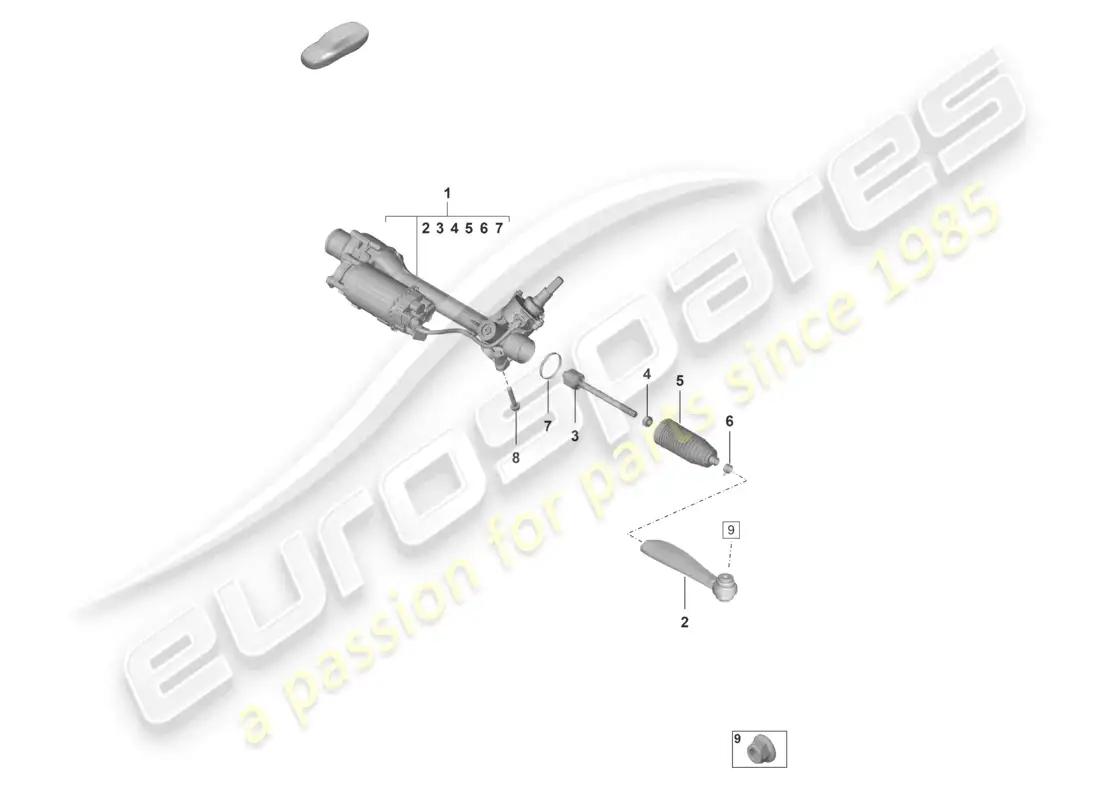 porsche 2023 (992-1 gt3/rs/st) steering gear parts diagram