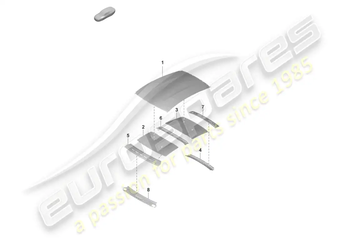 porsche 2023 (taycan 9j1-1) outer roof panel damping parts diagram