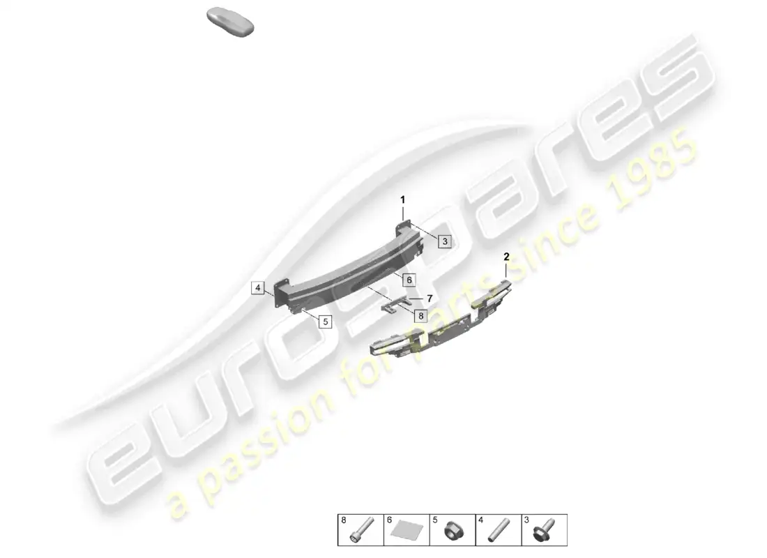 porsche 2026 (taycan 9j1-2) bumper carrier rear parts diagram