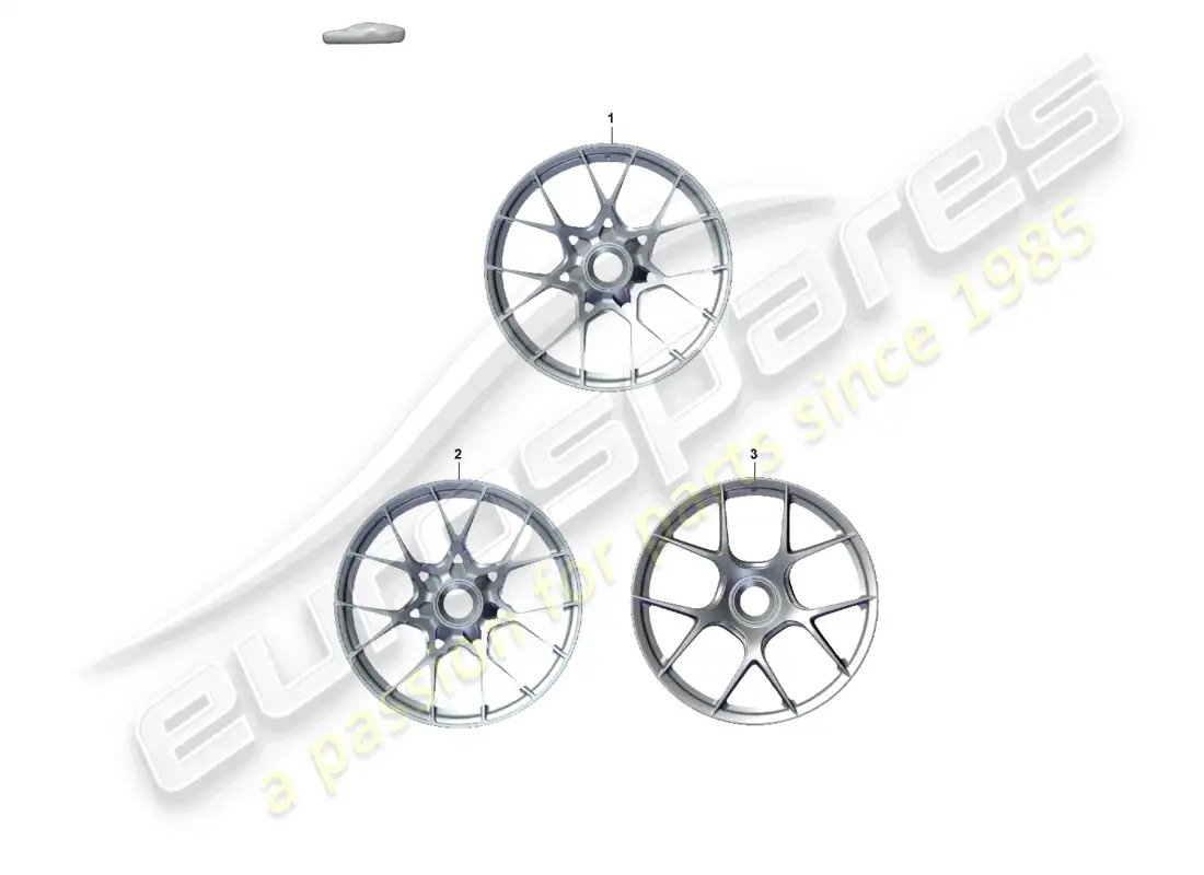 porsche 2024 (992-2 gt3/rs/st) alloy wheel central locking part diagram