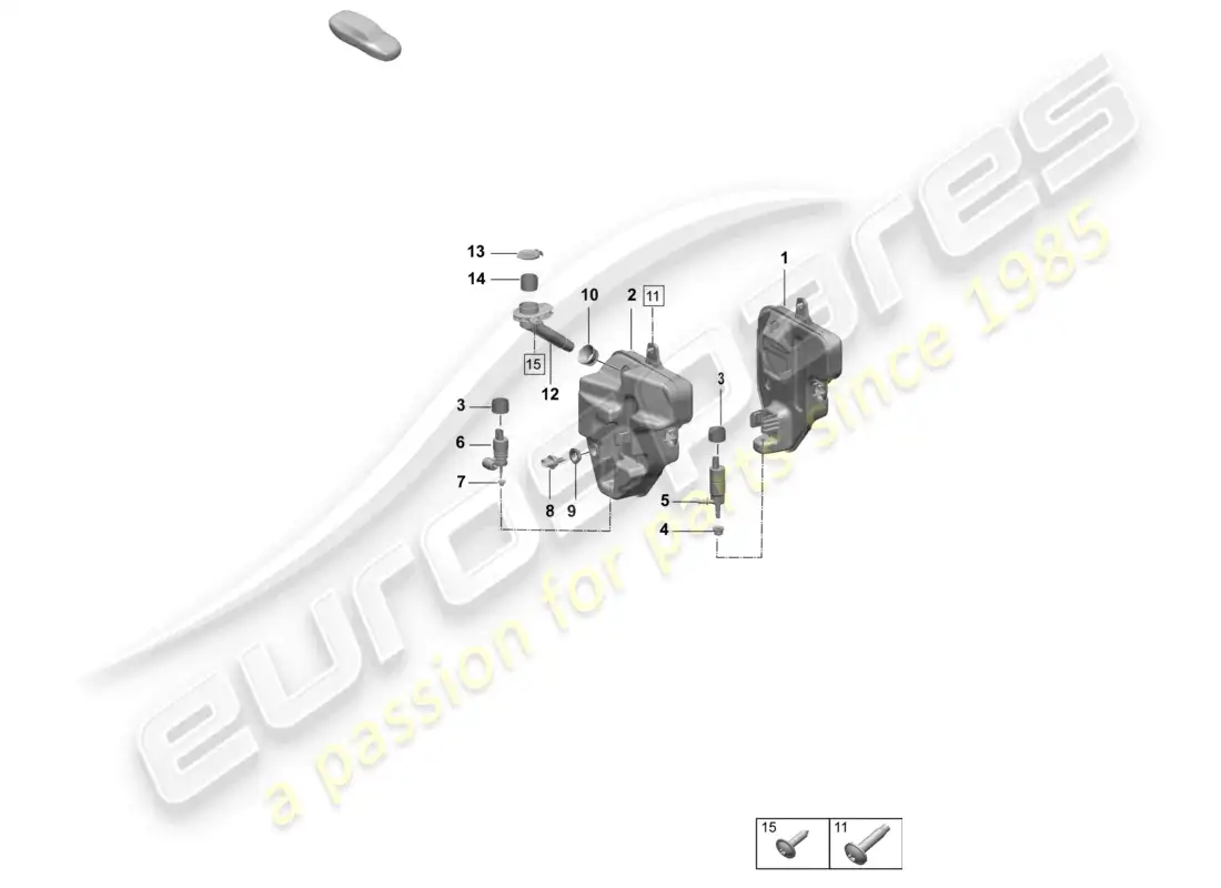 porsche 2025 (taycan 9j1-2) windscreen washer system front part diagram