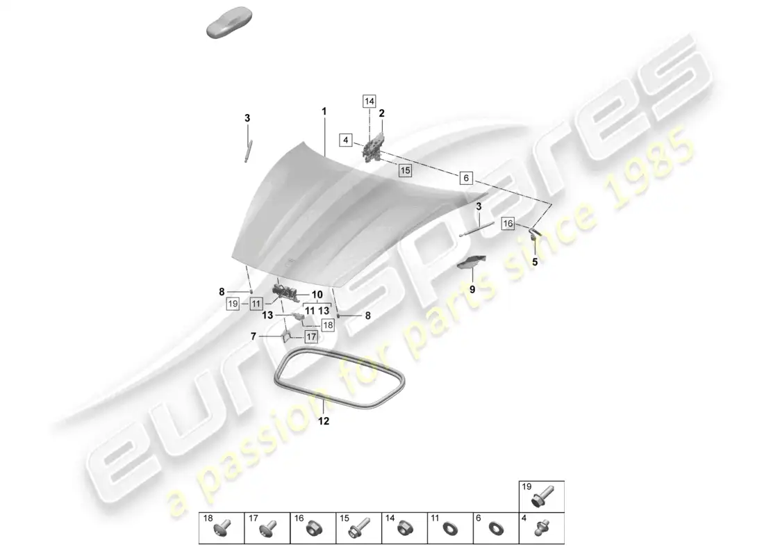 porsche 2026 (taycan 9j1-2) cover front parts diagram