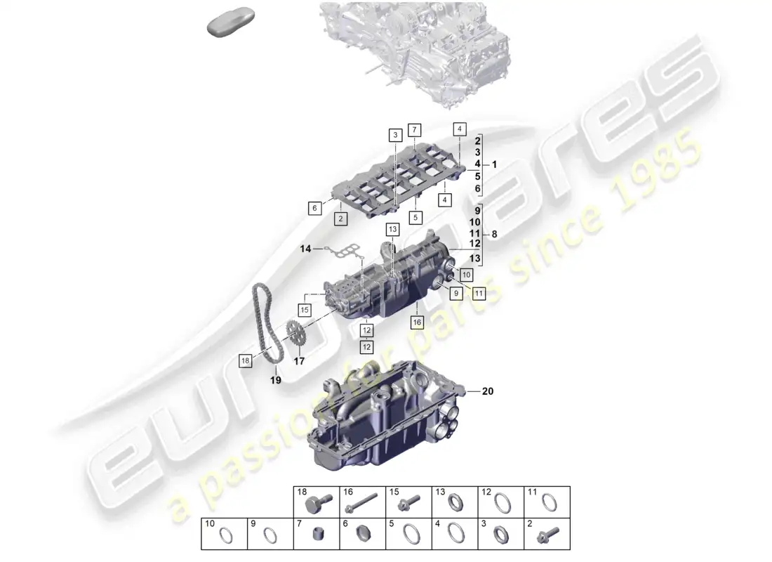 porsche 2023 (992-1 gt3/rs/st) engine (oil press./lubrica.) oil pump parts diagram