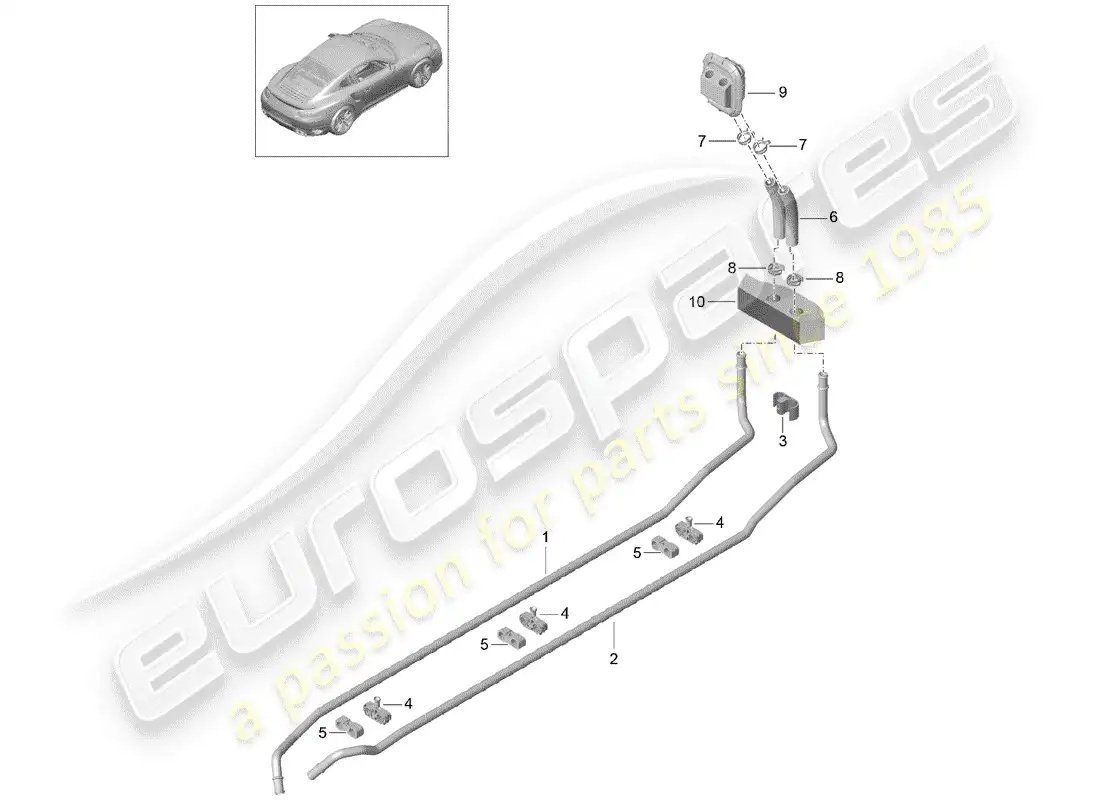porsche 2018 (991-2 turbo) heater parts diagram