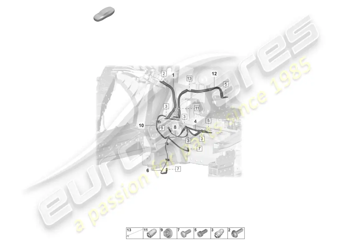 porsche 2021 (taycan 9j1-1) earth line parts diagram