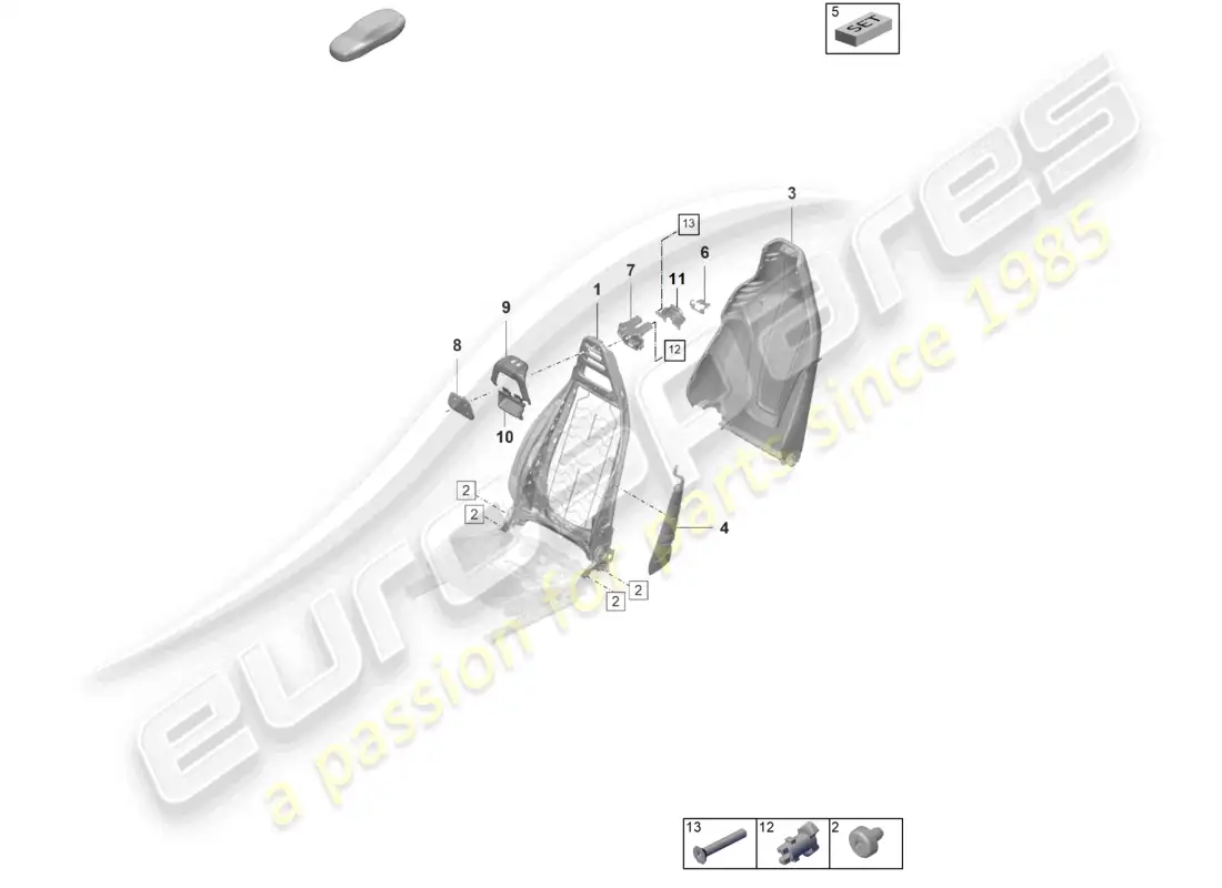 a part diagram from the porsche taycan parts catalogue